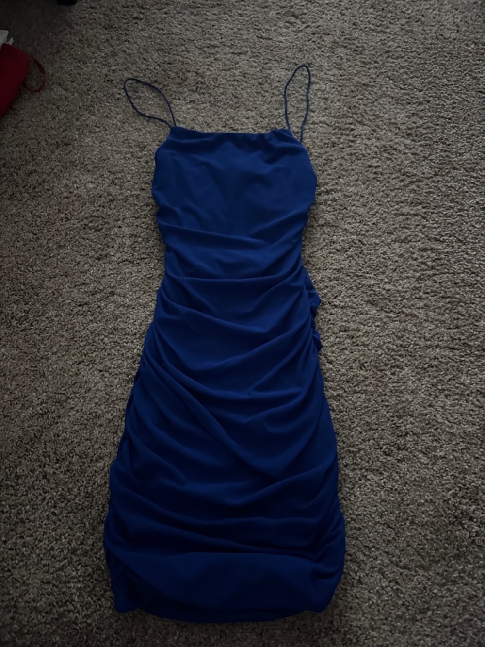 Hello Molly Royal Blue Ruched Mini Dress